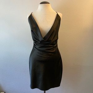 Want My Look Black Satin Dress Size Small